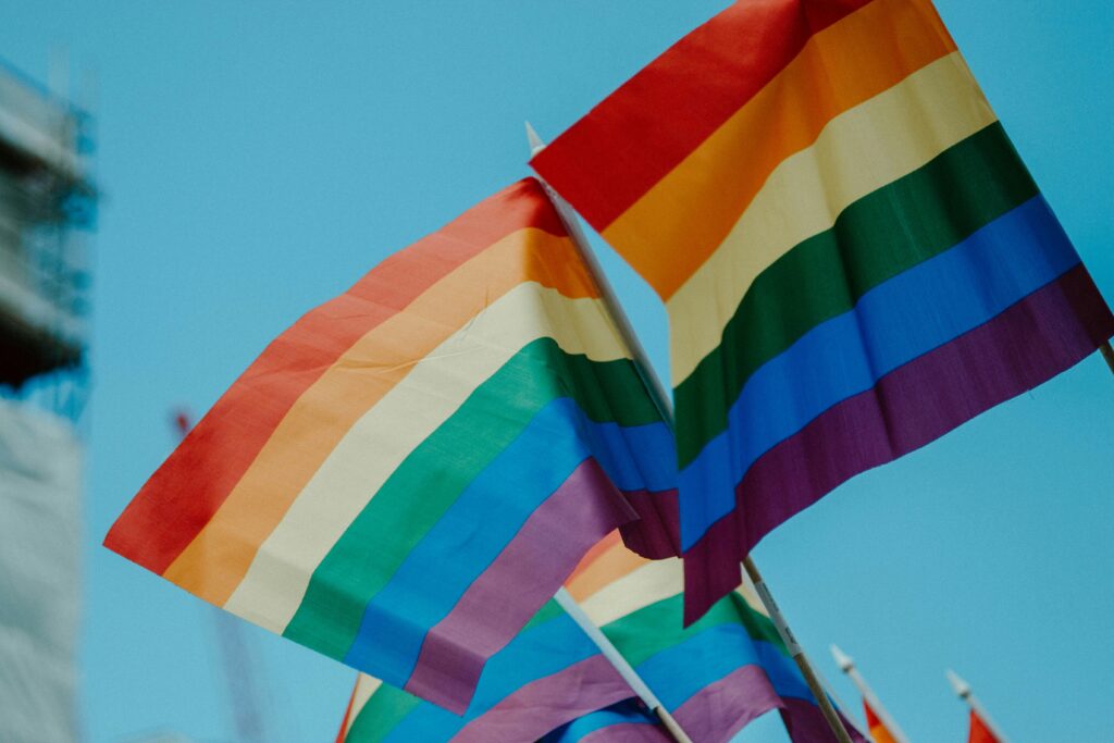 Rainbow pride flags