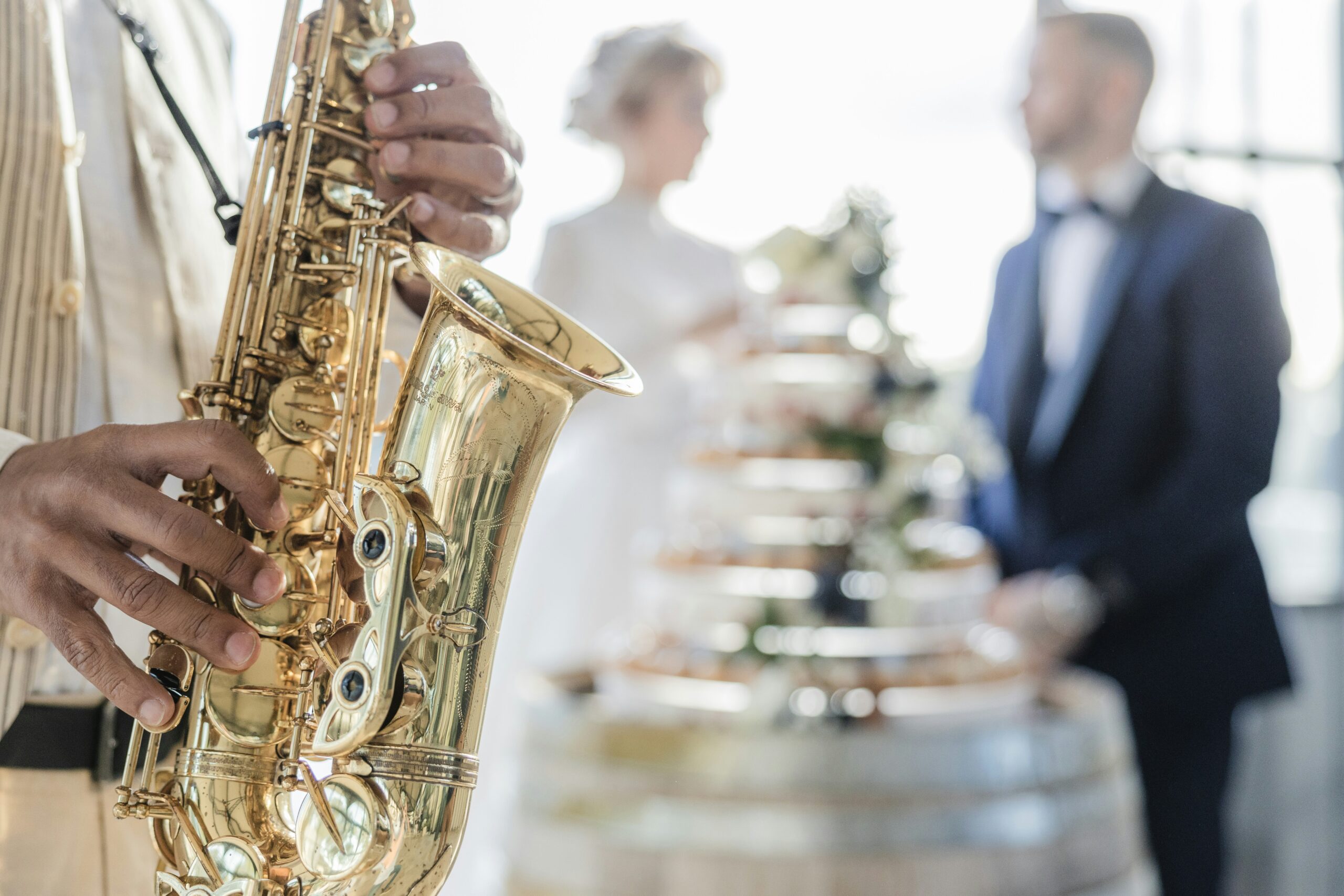 Saxophone player at a wedding