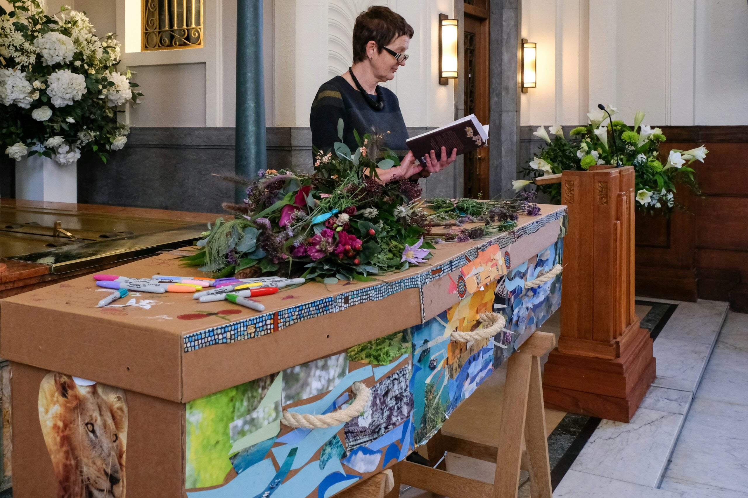 Reading at a living funeral