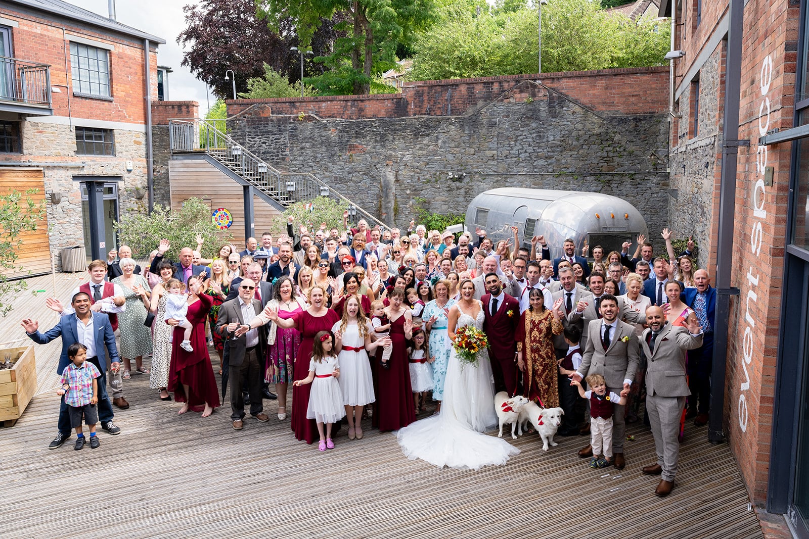 Wedding party at Paintworks