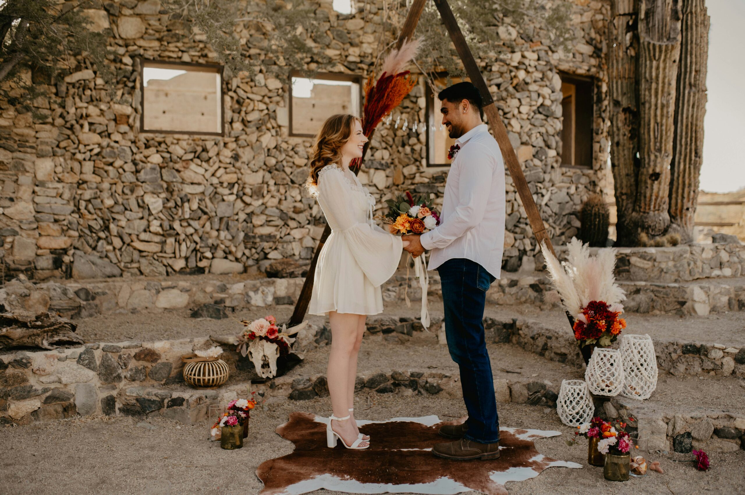 Casual wedding ceremony